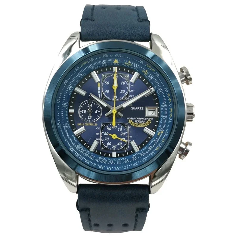 2024 New Citizen Men's Watch Top Brand Luxury Leather Casual Quartz Men's Watch Six-pin Steel Band Sports Waterproof Men's Watch