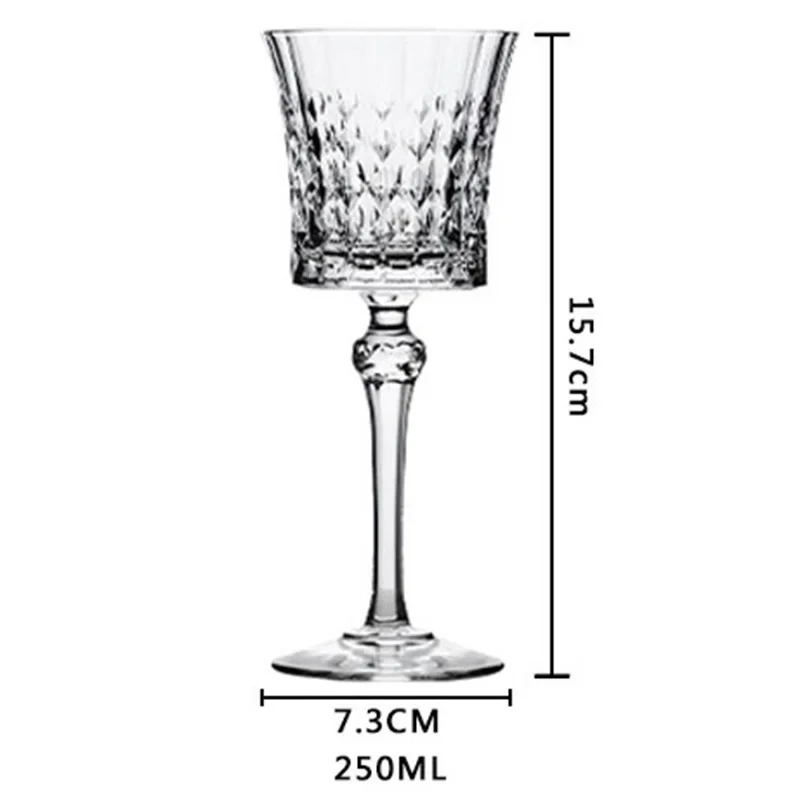 European Crystal Glass Banquet Grape Wine Glass, Transparent