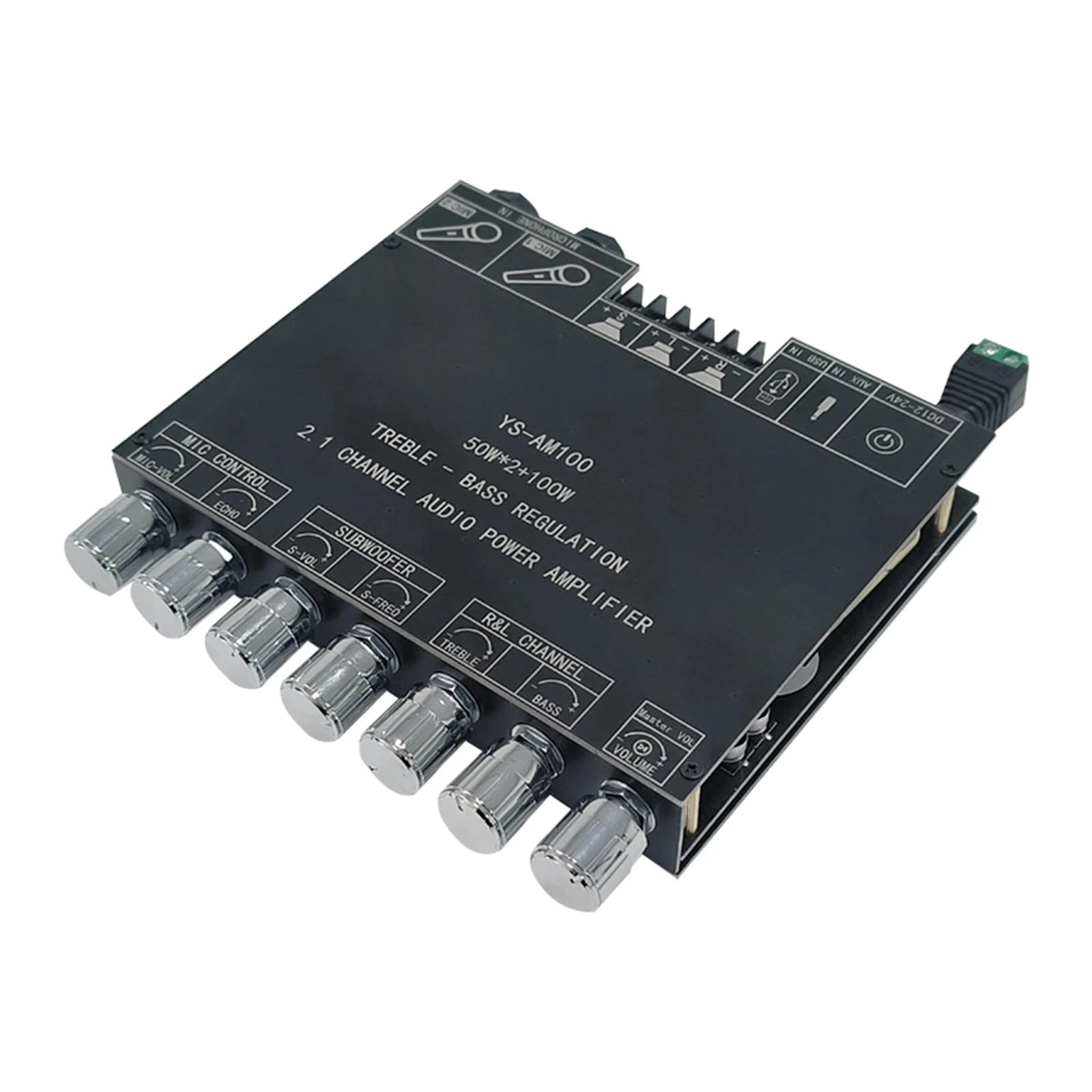 

KTV High Power Loundspeaker Board 134X135X24mm 2.1 Channel 20-100W Subwoofer 50W+50W+100W Accessories DC 12-24V