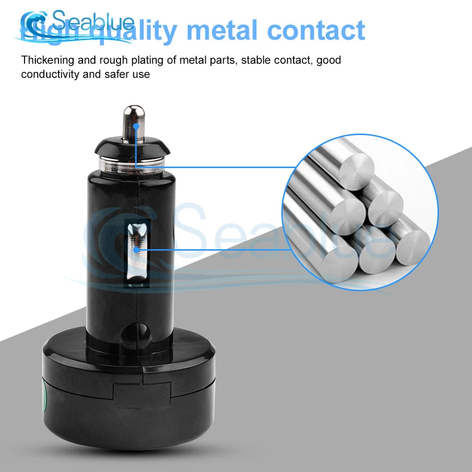 VOLTMETRO TERMOMETRO E Presa Usb Da Accendisigari Auto 12/24V Smart-Plug LAMPA EUR 18,95 - IT - Foto 5