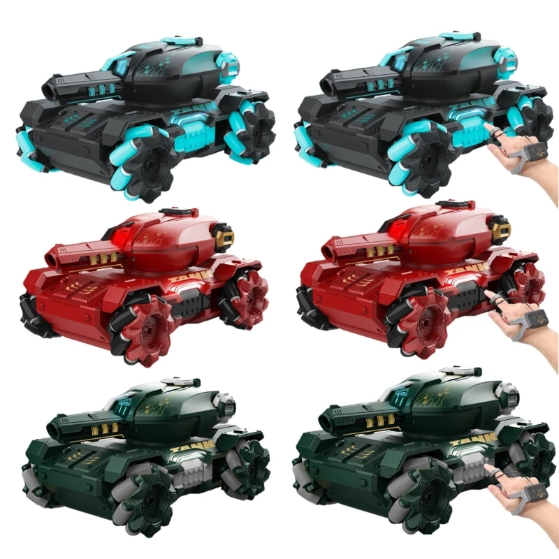 Пульт дистанционного управления Водяная бомба Танк Игрушка для мальчика RC Stunt Tank Управляемый жестами 4WD Гусеничный Детский