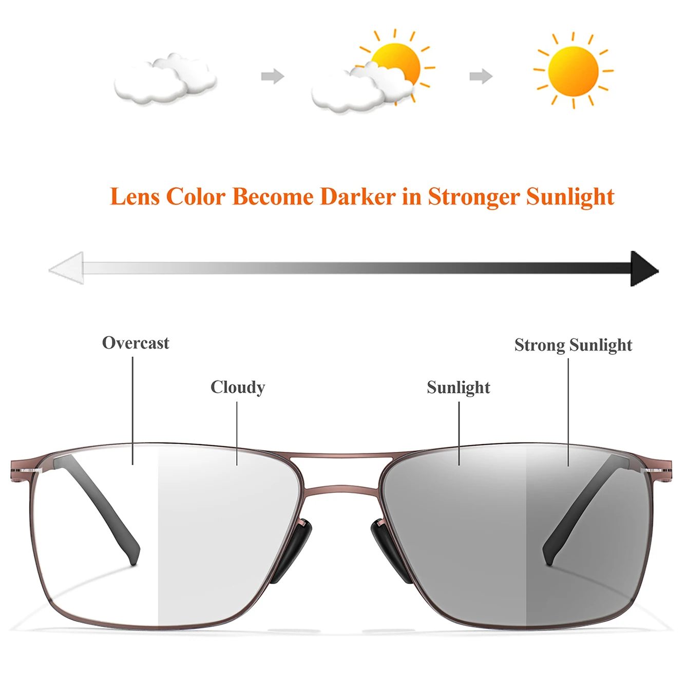 Fashion Rectangular Metal-Frame Glasses daily wear