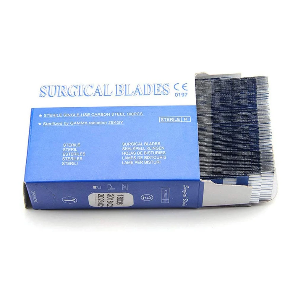 20-100pcs Sterile #10/11/23/Medical Surgical Blades for Eyebrow,Dental,Dissection, Podiatry, Grooming, Acne Removal,Laboratory 5