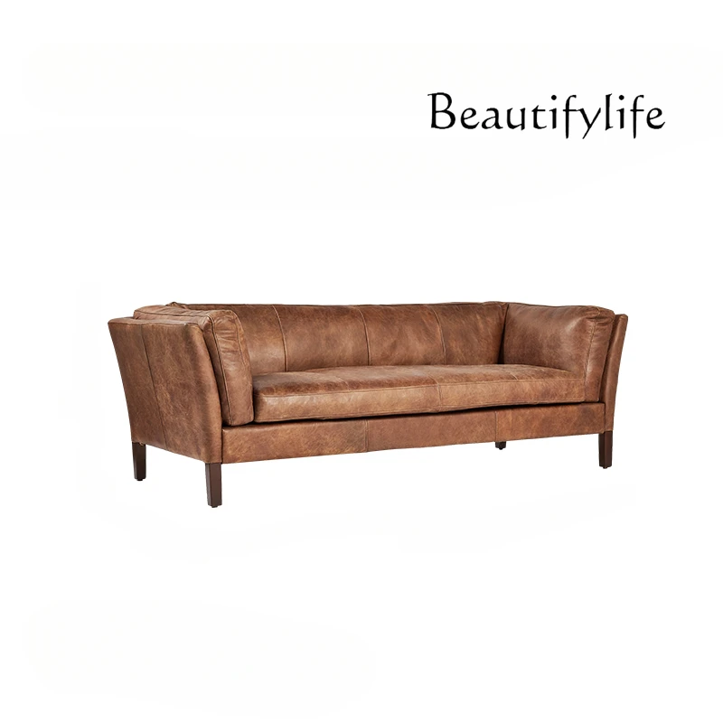 

Holiday Style/Direct Supply British/Top Layer Leather Sofa Combination American Three-Seat Nordic Sofa