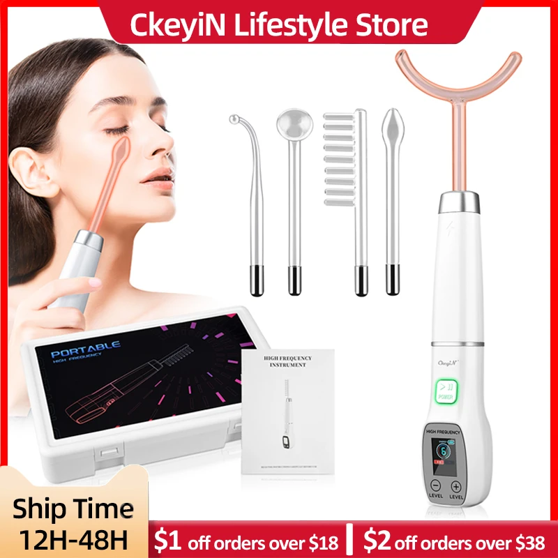 Ckeyin 5 In 1 High Frequency Red Light Electrotherapy Beauty Device