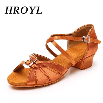Children Dance Shoes for Girls Women Ballroom Latin shoes Ladies Modern Tango Dancing Performance Shoes Salsa Sandals 3.5CM Heel 1