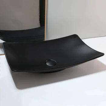 อ่างล้างหน้า ZAPPO แบบวางบนเคาน์เตอร์ อ่างล้างหน้าทรงสี่เหลี่ยม ทำจากเรซิ่นหิน สีดำขนาดเล็ก สำหรับห้องน้ำ โรงแรม มี 4 สี 2