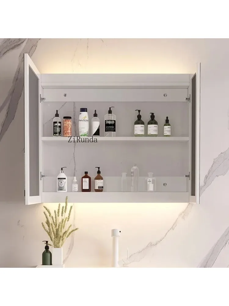 Solid Wood Mirror Cabinets Modern Design Moisture and Rust Prevention Bathroom Cabinets Home Furniture Muebles