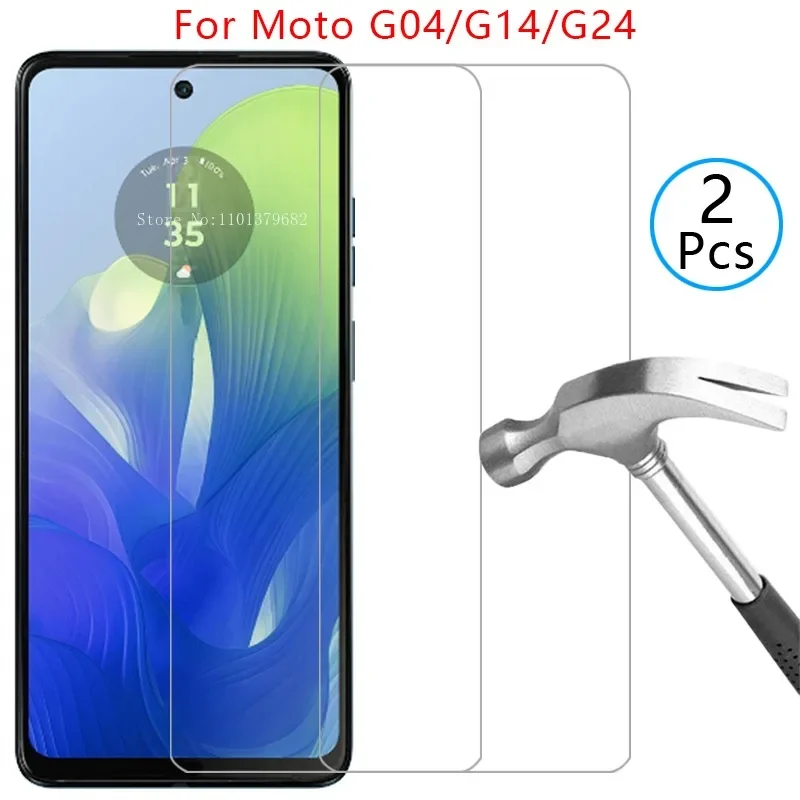 Aerku Pellicola Vetro Temperato per Motorola Moto G04/Moto G24/Moto G13/Moto G04S/Moto E14 5G [2 Pezzi], Ultra Trasparente [Durezza 9H Anti Graffi] Protezione Schermo Pellicola Protettiva