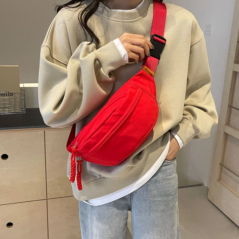 Tiptoegirls Chest Bag Fashion Sports Pack Cotton Fabric Messenger Bag Retro College Style Multi-functional Couples Shoulder Bag