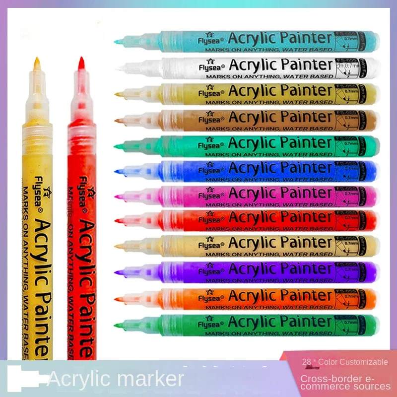 

0.7mm Acrylic Pigment Graffiti Color Pen Guka Painted Sign Art Supplies Drawing Marker Single Highlighter Set Comic Colorant
