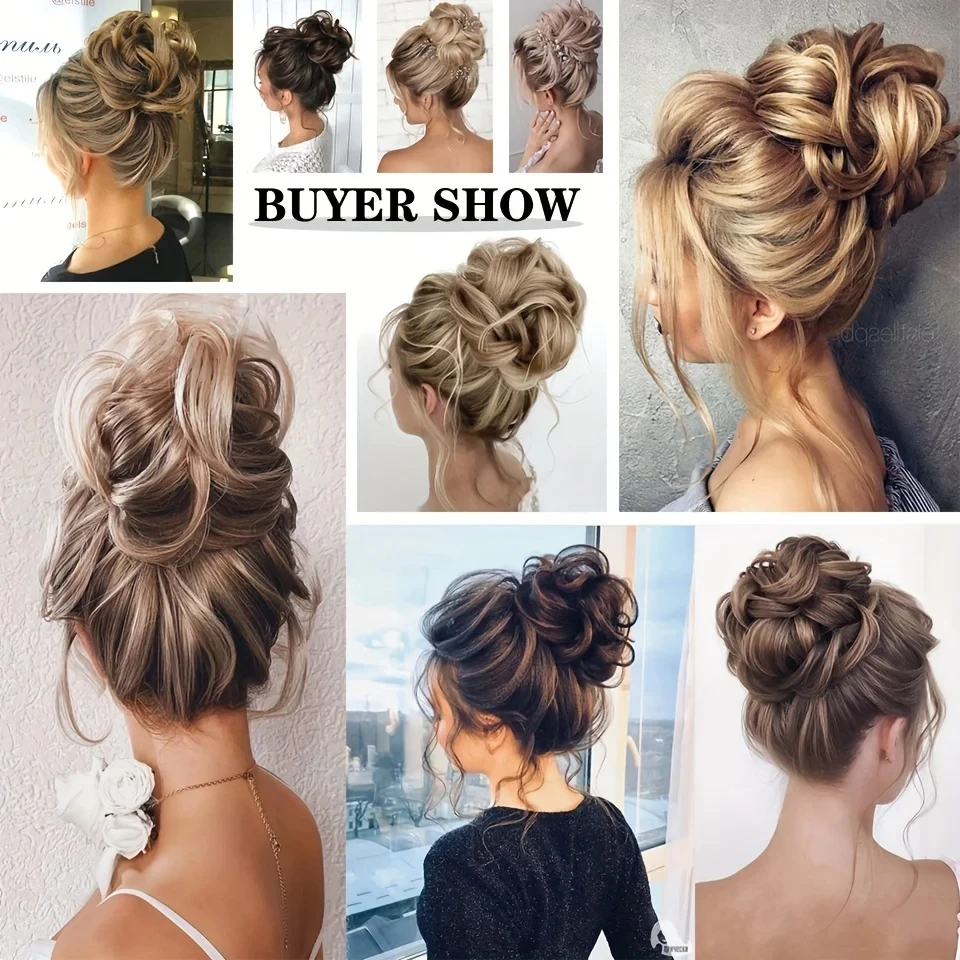 Synthetic Wavy Curly Hair Bun Clip for Women