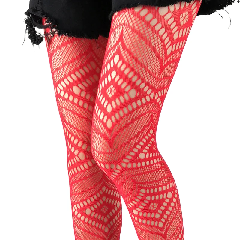 Farbige gemusterte Netzstrumpfhose für Damen mit hoher Taille, fußlose Strumpfhose, Mädchen-Leggings, Strümpfe für 40–75 kg, 150–170 cm 907 – Detail 5