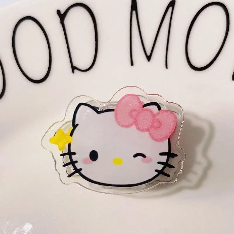 

New Hello Kitty Anime Sanrio Kawaii Binding and Sealing Clip Cute Cartoon Acrylic Pp Folder Photo Clip Creative Girl Toys