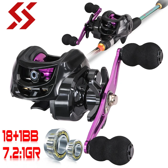 Saltwater Baitcasting Fishing Reel Low Profile Baitcaster Reel Left Hand  11LB