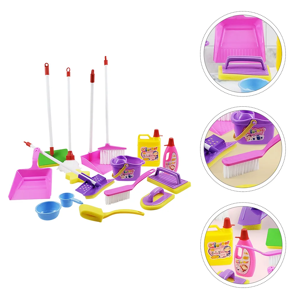 Pretend Cleaning Play Set Toddler Housekeeping Tools Plastic Equipment Toys Child Playthings 6