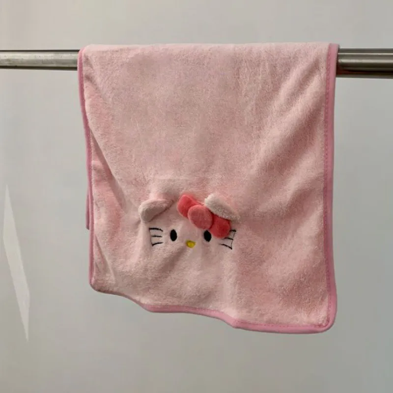

Kawaii Sanrio Anime Towel Cute Hello Kitty Sweet Cartoon Comfort Soft Coral Velvet Thickening Household Towel Gifts for Girls