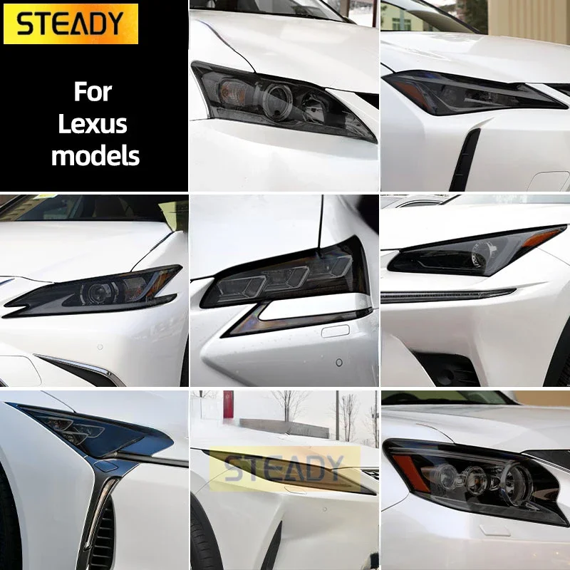 

Smoked Black TPU Sticker Car Headlight Protective Film For Lexus ES 300h NX CT GS IS LC LS RX LX570 RC UX GX F Sport 2022