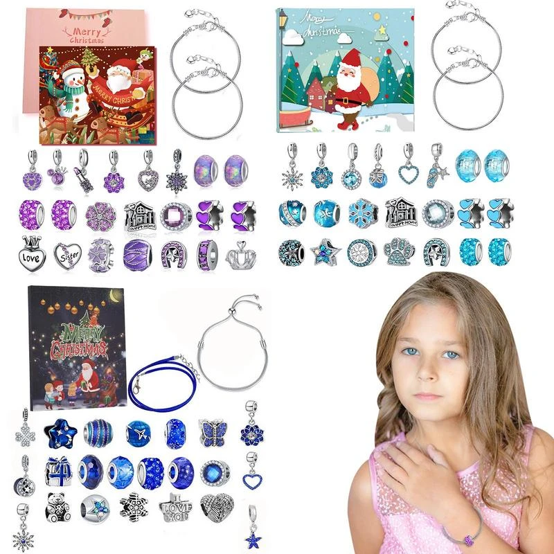 Christmas Advent Calendar Charm Bracelet 24 Days Countdown Diy Bracelet Kit Christmas  Jewelry Set For Girls Teens Age 8-12 - Beads Toys - AliExpress