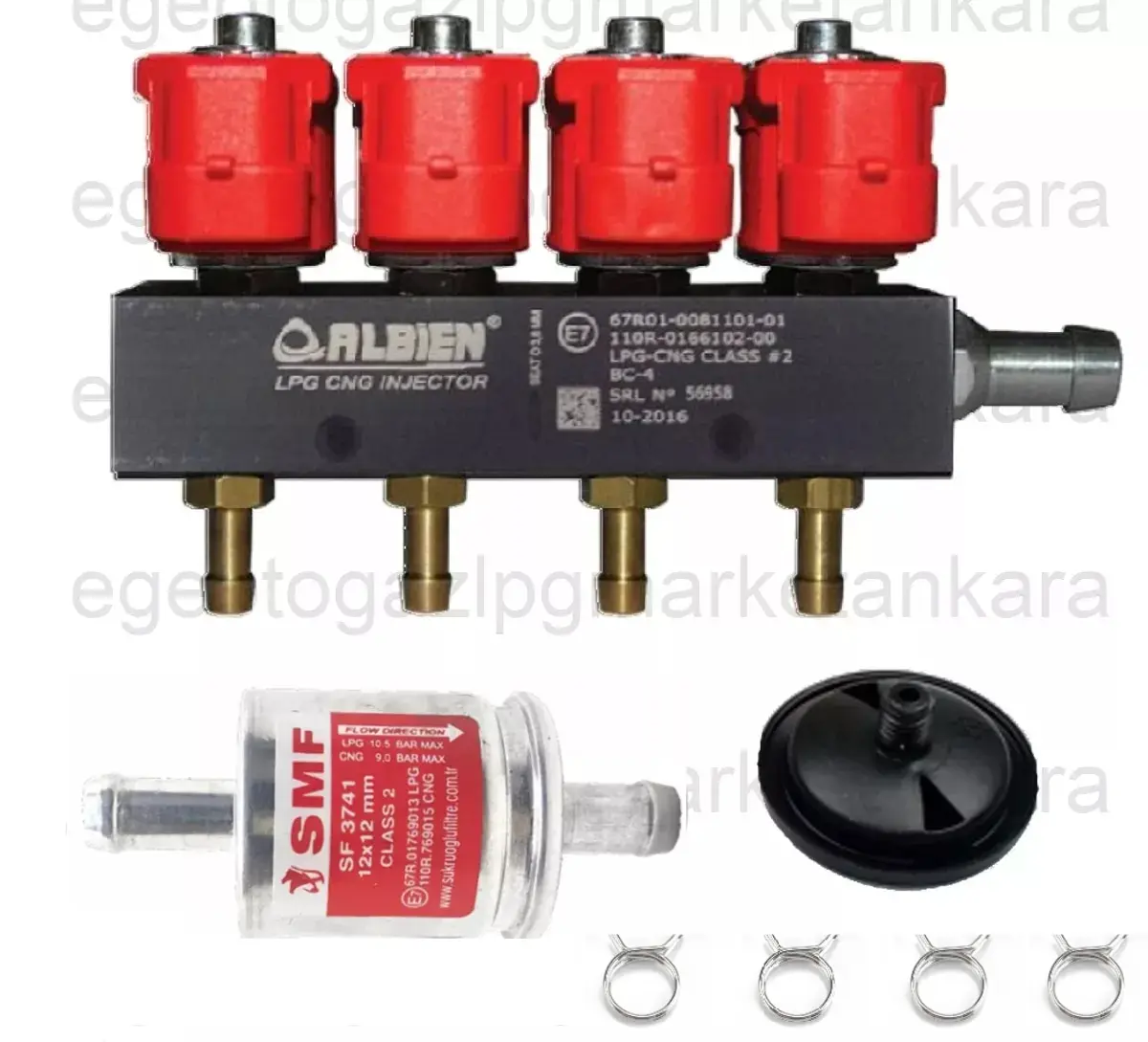 Lpg Injector Cng Gpl Albien 4 Cylinders Autogas Injector 3 Ohm High Speed Quality 4 Cyl. Rail Type