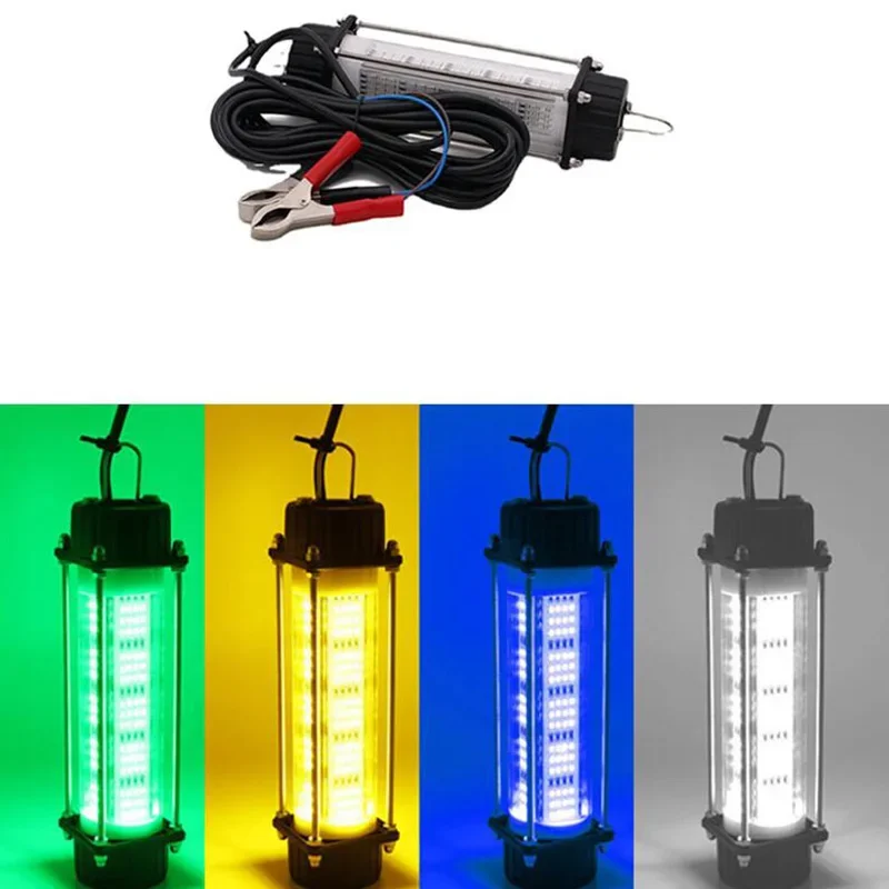 Underwater Light 12V 120W LED Bait Submersible Fishing Waterproof High-Power Fish Underwater White Lure Light Night Fishing Finder