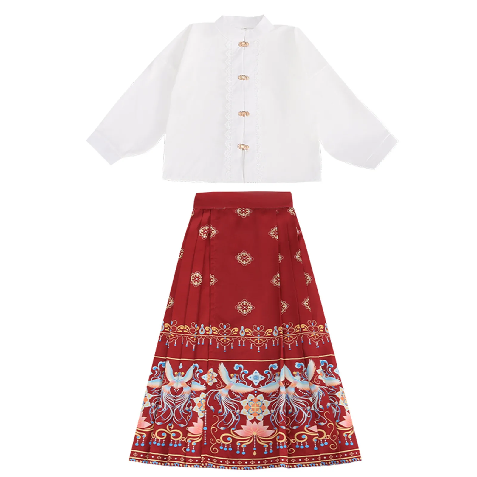 

Юбка для девочки Hanfu с изображением лошади, старинный костюм, супер неувядающий костюм Тан, платье принцессы для девочки, комплекты одежды для девочек