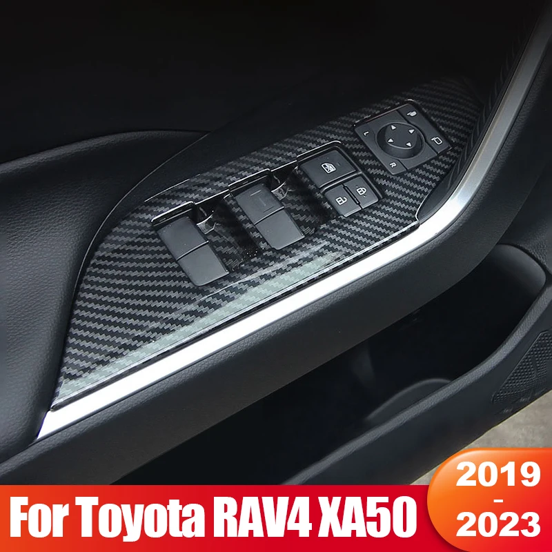 Per Toyota Rav4 Xa50 2019 2020 2021 2022 2023 Rav 4 Hybrid Car Window Glass Lift Switch Panel Trim Cover Accessori
