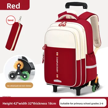 Travel Rolling Trolley School Bag For Teenagers Children School Rolling book bag for kids wheeled backpack bag for Boys Girls 1