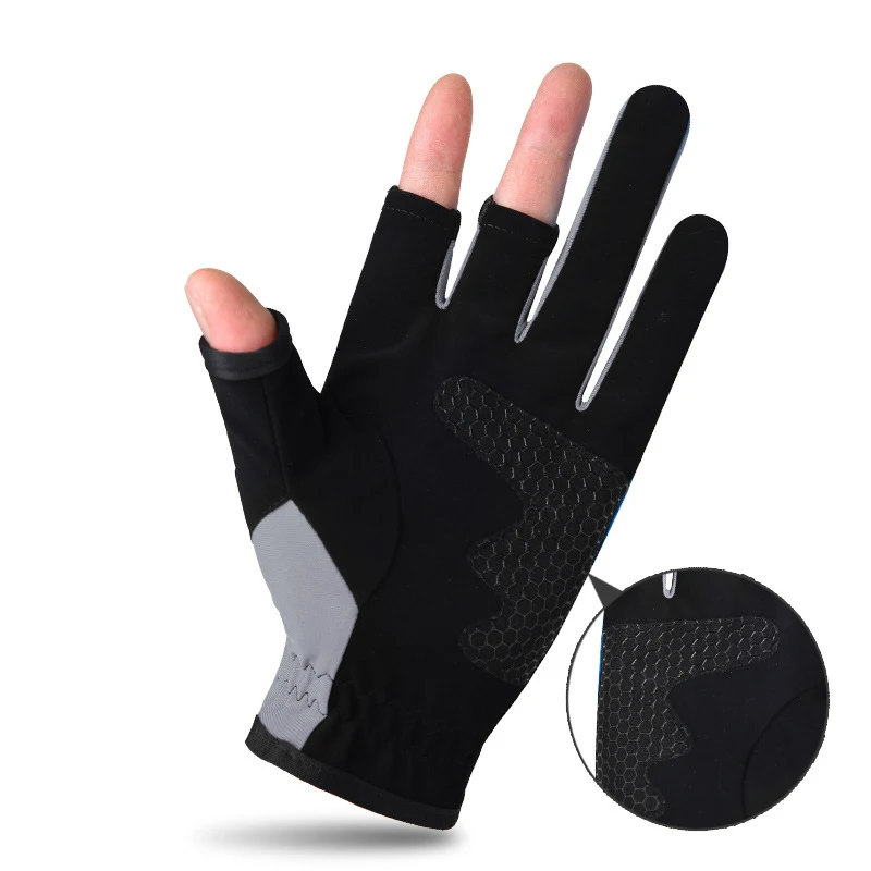 Gloves for Fishing Three Finger Cut Outdoor Lure Men Fishing Tackle Gloves Anti-Slip Four Seasons Cycling Anti Stab Catch Fish