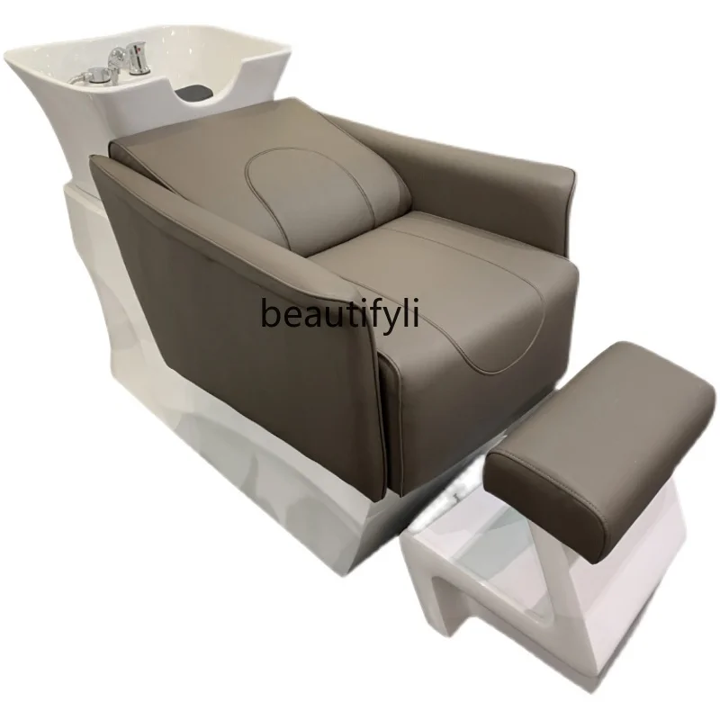 

Barber Shop FRP Half-Lying Bed Hair Salon Flushing Bed Hair Salon Ceramic Basin Shampoo Chair