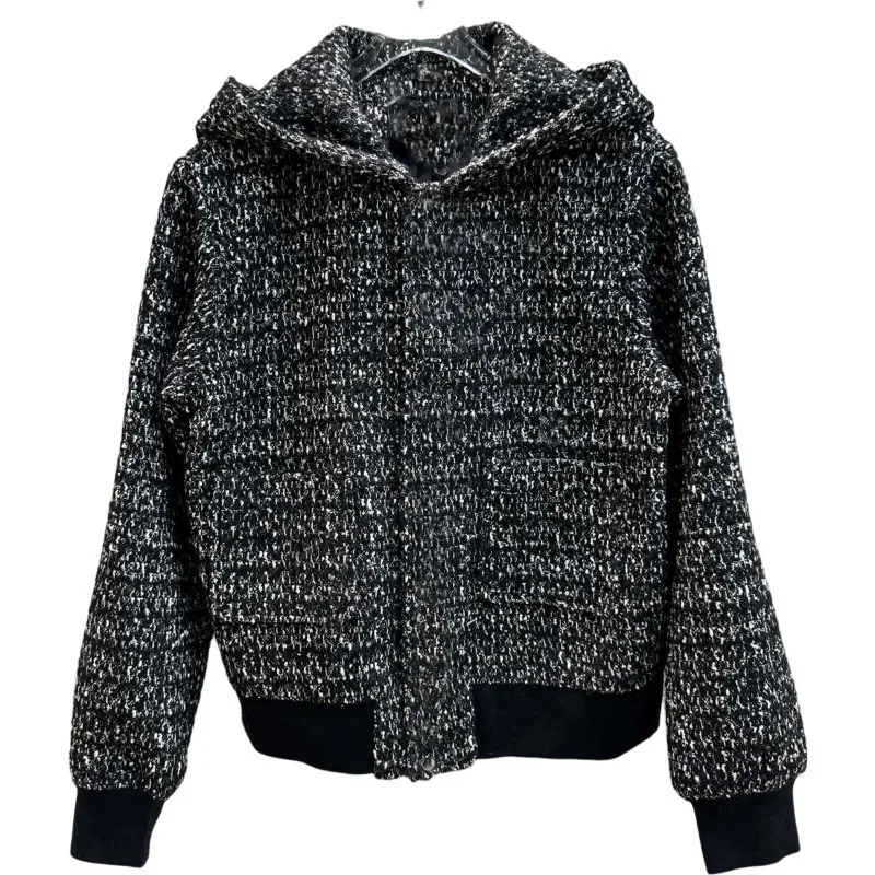 

Куртка с капюшоном с левым плечом и блестками