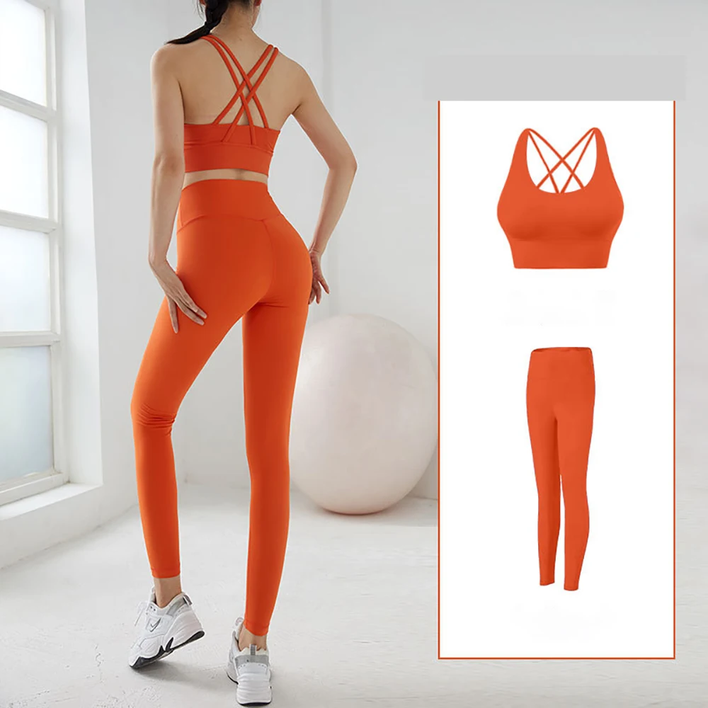 

Vnazvnasi Yoga Suit Women Two Piece Set Workout Set Gym Sports Top and Leggings Fitness Women Clothes Active Wear Gym Yoga Set