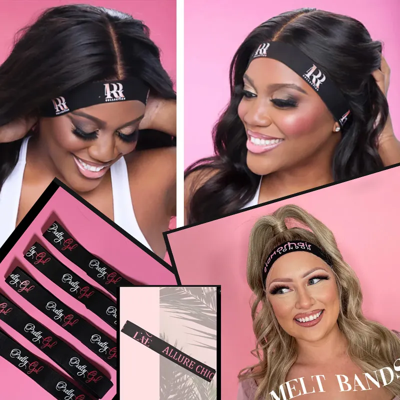 FLECHAZO Designer Elastic Band For Wigs Edges Hair Secure Wig Gripper Melt Band Stretching Lace Front Band Wig Fix Headband