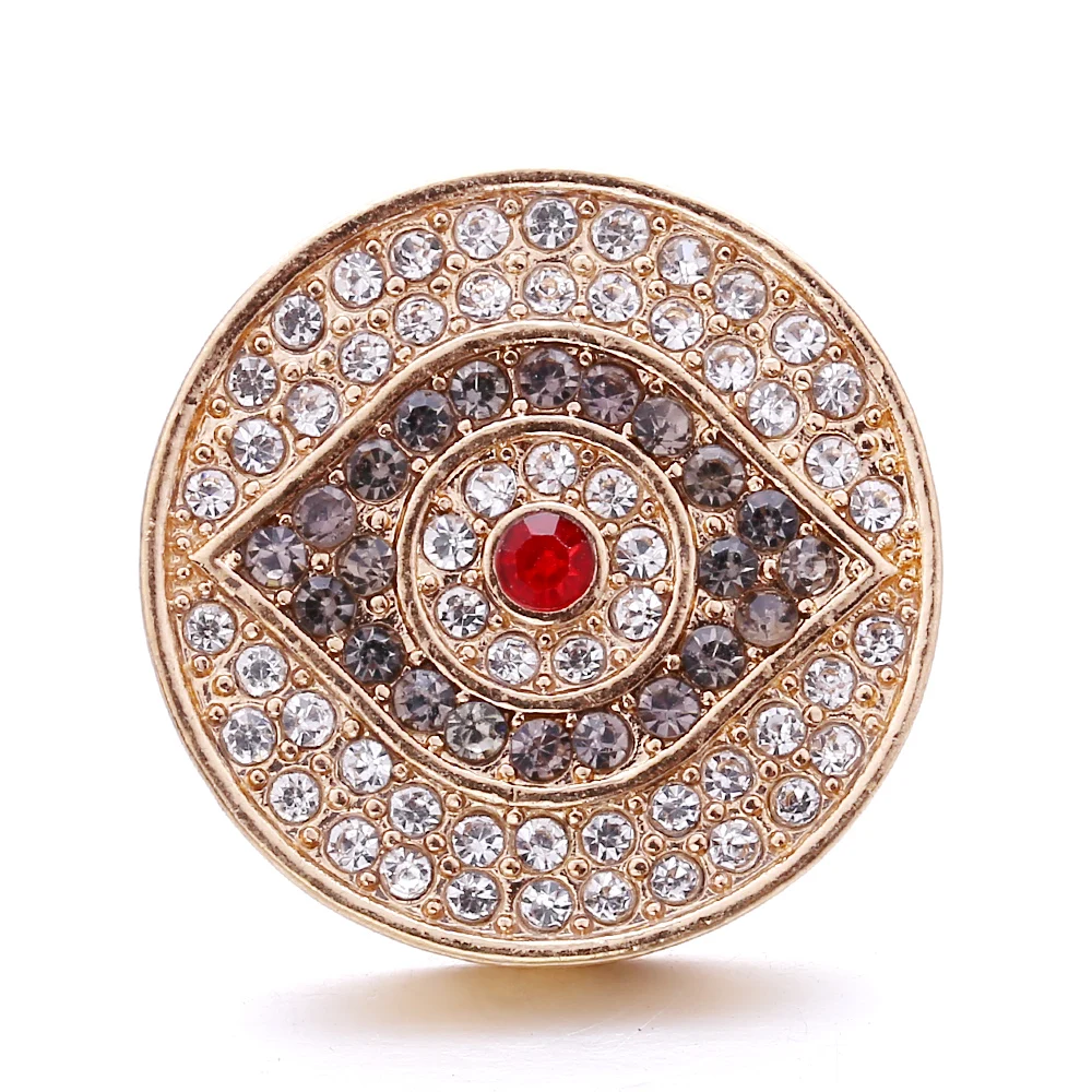 20pcs 18mm Snap Jewelry Crystal Metal Eye 18mm Snap Buttons Diy Charm Snaps Buttons for Snap Button Bracelet Necklace
