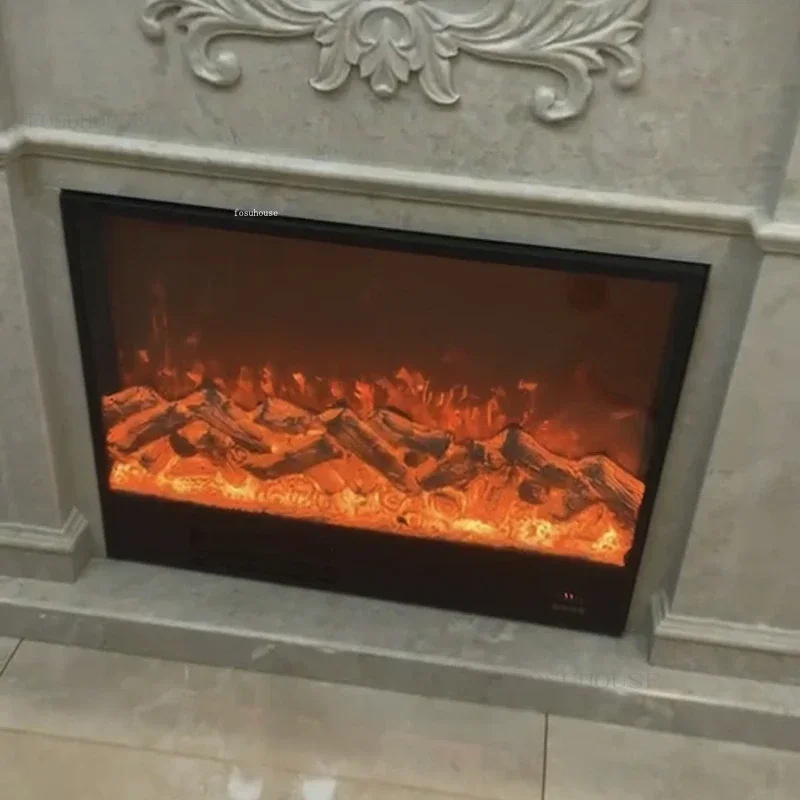 European Electronic Fireplaces Home Living Room Embedded Decoration Fireplace Modern Simulated Flame Fireplace Heater Room Decor