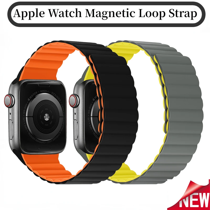 

Silicone Magnetic Strap for Apple watch Ultra 8 7 45mm 41mm 6 5 4 SE 44mm 40mm Replacement bracelet wristband iWatch 3 42mm 38mm