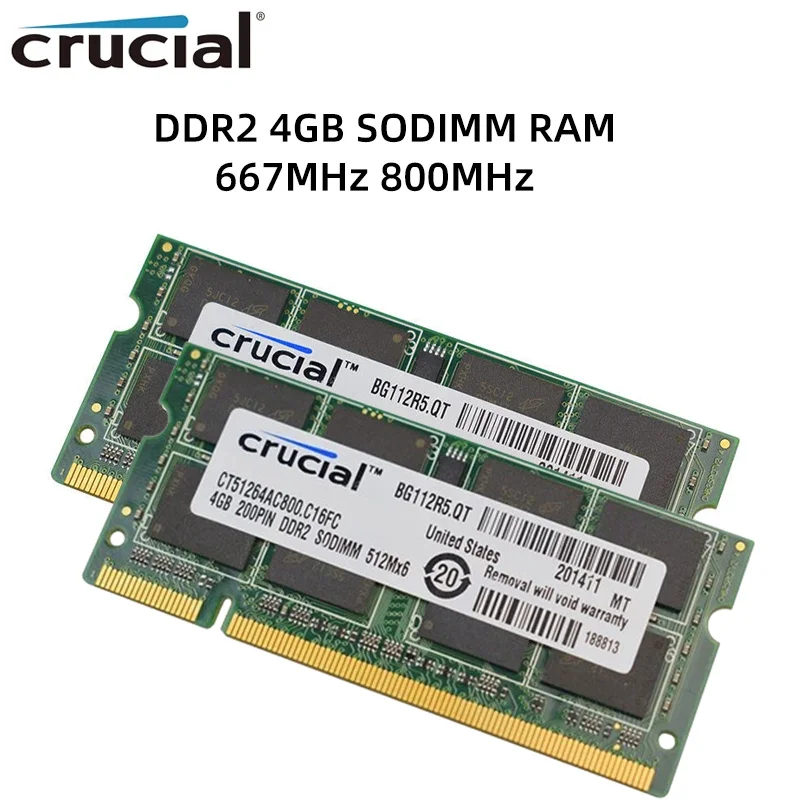 4gb 2rx8 Ram 4gb Ddr2 Notebook Crucial 4gb 800mhz Ddr2 4gb 200 Pin