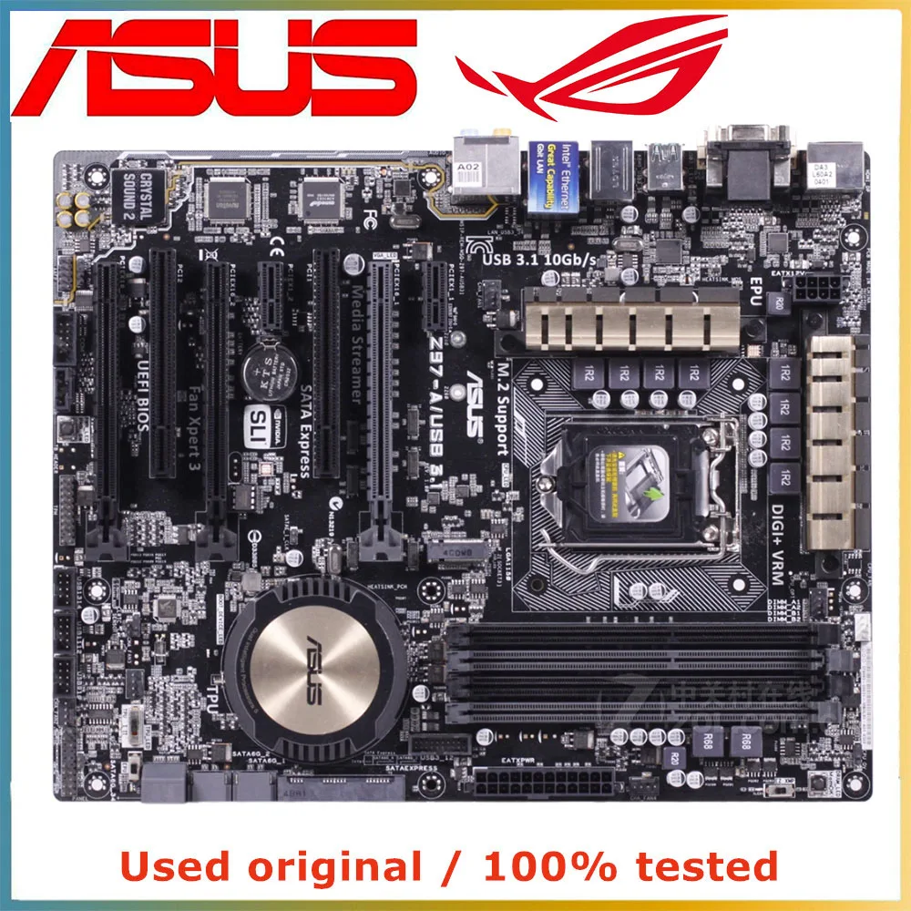 

Для ASUS Z97-A/USB3.1 материнская плата для компьютера LGA 1150 DDR3 32G для Intel Z97 десктопная материнская плата SATA III PCI-E 3,0 X16