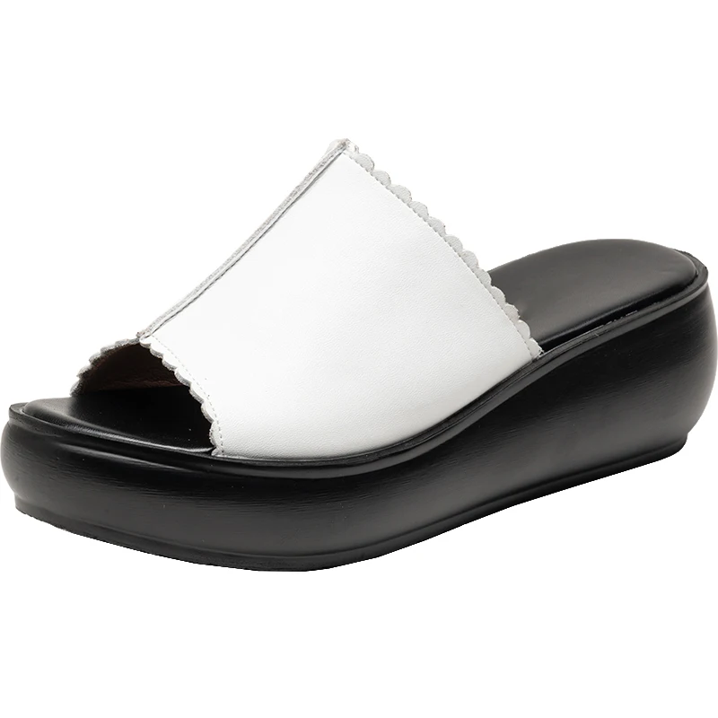 Slippers Women Summer New 2024 Wedges Shoes For Woman Flat Platform Sandals Open Toe Fairy Style Ladies High Heels