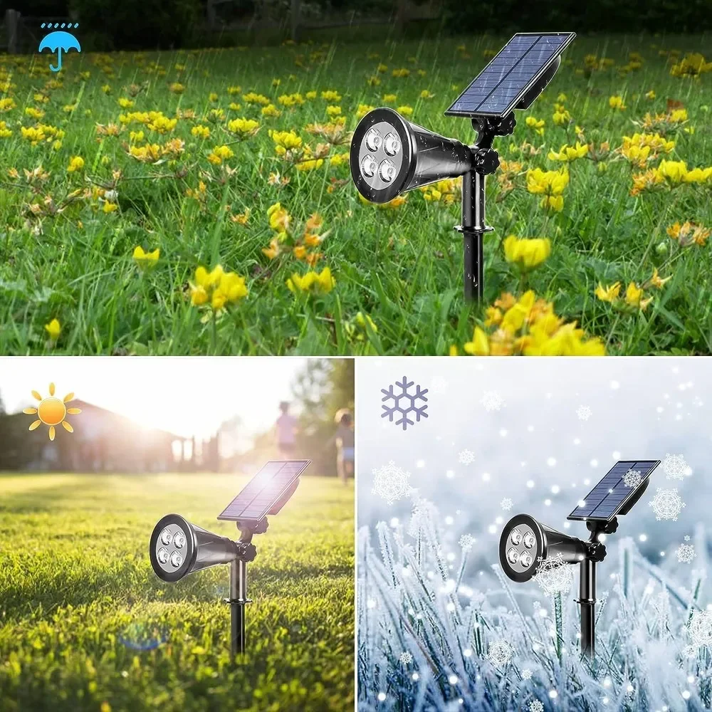 7LEDs Solar Spot Lights Brightness Adjustable,IP65 Waterproof Floor Mounted Lawn Lamp,for Landscape,Courtyard,Garden Decoration