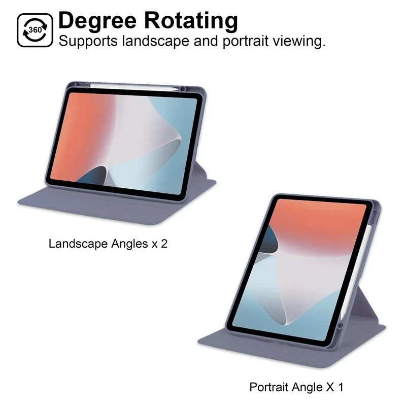 Elegant 360° Rotating Acrylic Tablet Stand Case with Pencil Holder -