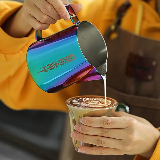 Coffee milk frothing pitcher jug stainless steel steaming milk frother jug espresso barista milk pot latte