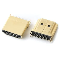 19 Pin Male Plug Interface HDMI-compatible Connector gold-plated,2 Row Pins 19Pin 1.6MM Spacing for HD Equipment Socket 2