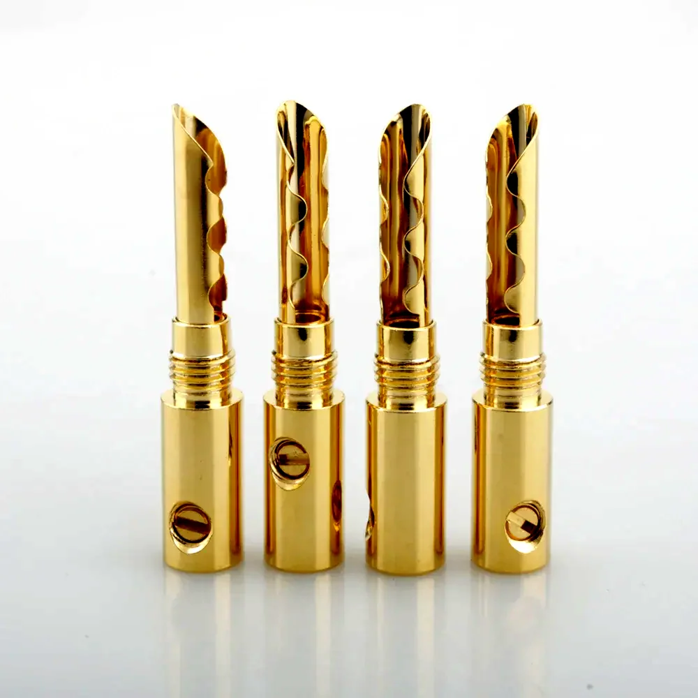 8 Stück Bananenstecker vergoldet BFA 5 mm Stecker Lautsprecherkabel Stecker Adapter