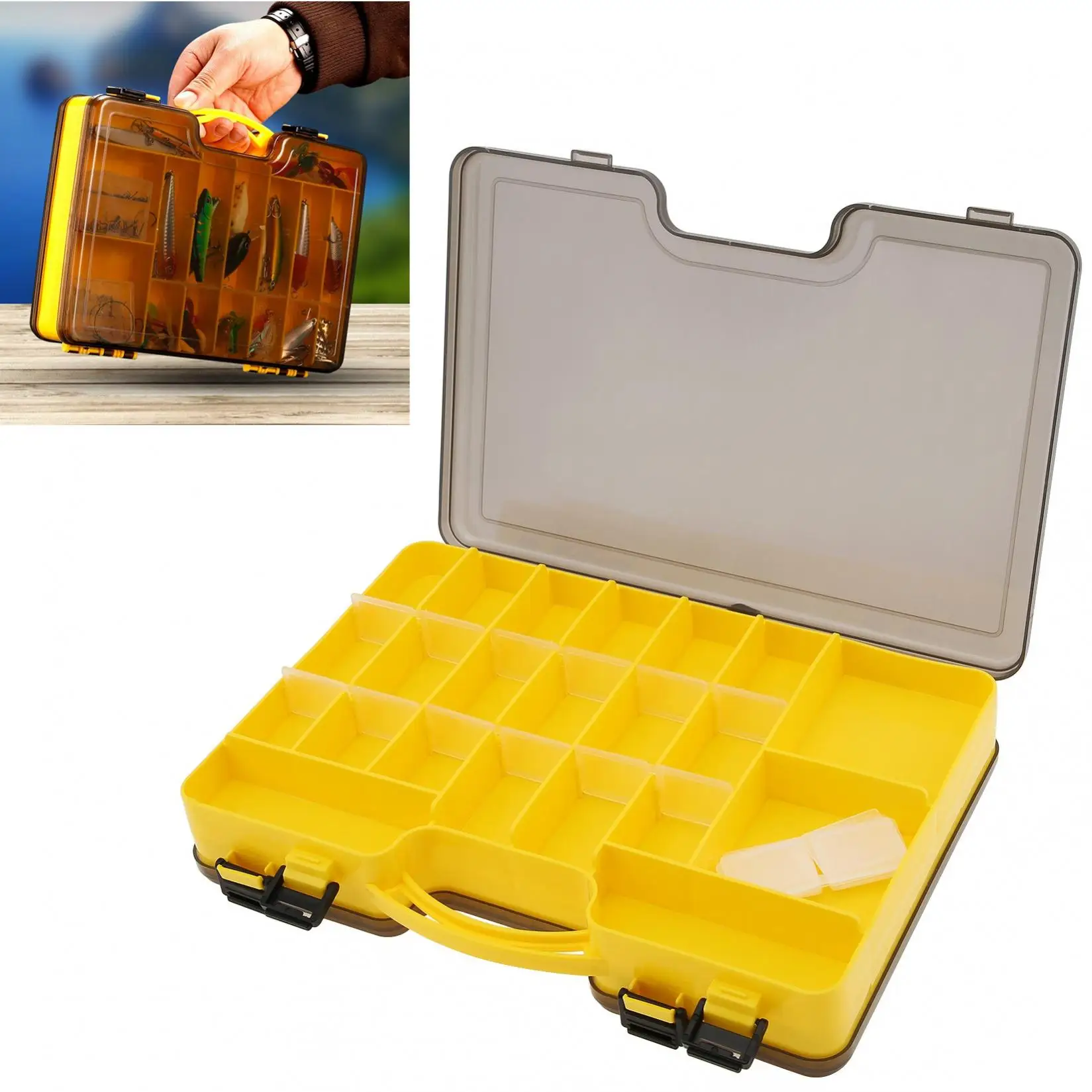 44 Compartments Portable Double Side Plastic Fishing Lure Box Large  Translucent Tackle Storage Case - AliExpress