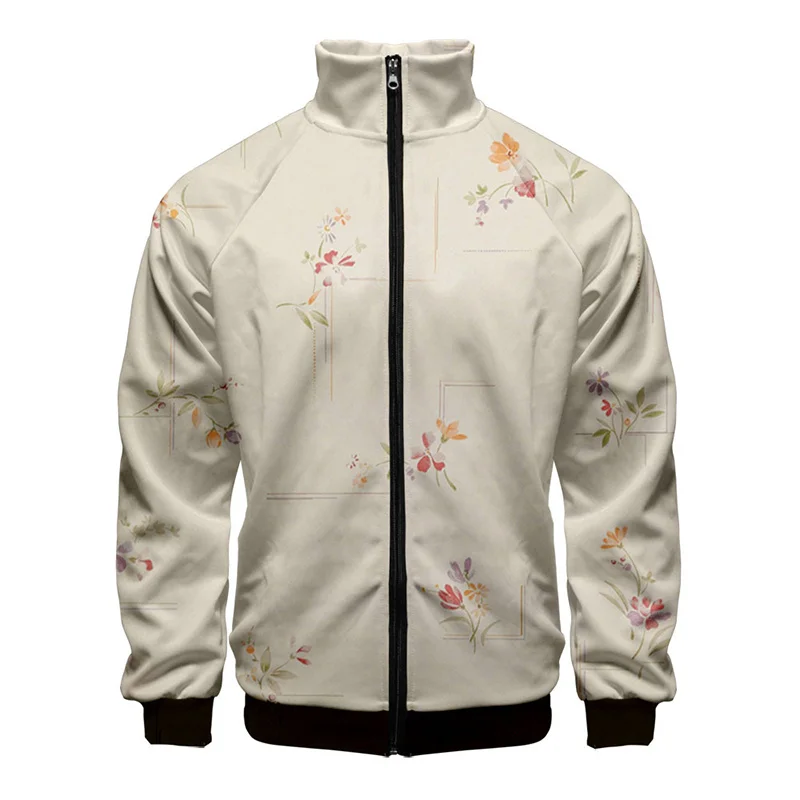 thumbnail image 1 of Chaqueta con estampado de flores antiguas en 3D para hombre, chaqueta de invierno para mujer, chaquetas con gráficos de flores de Harajuku, moda para niños, top vintage genial, 1 of 5