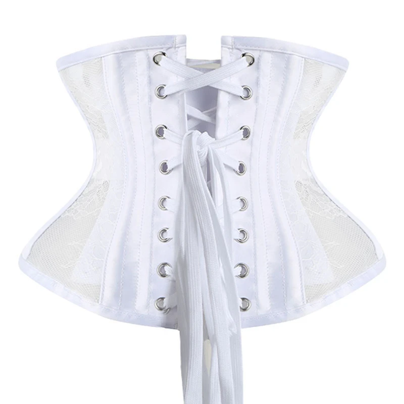 Description Picture 6 of itemLace Underbust Corset Gothic Busteris and Corsets Short Torso Waist Trainer Hourglass Waist Cincher Sexy Corselet Black White