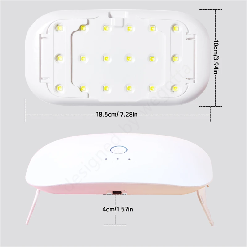 24W USB Rechargeable UV LED Lamp for Gel Nails,Mini Nail Dryer UV Light for Nails,UV Lamp for Resin Curing 4