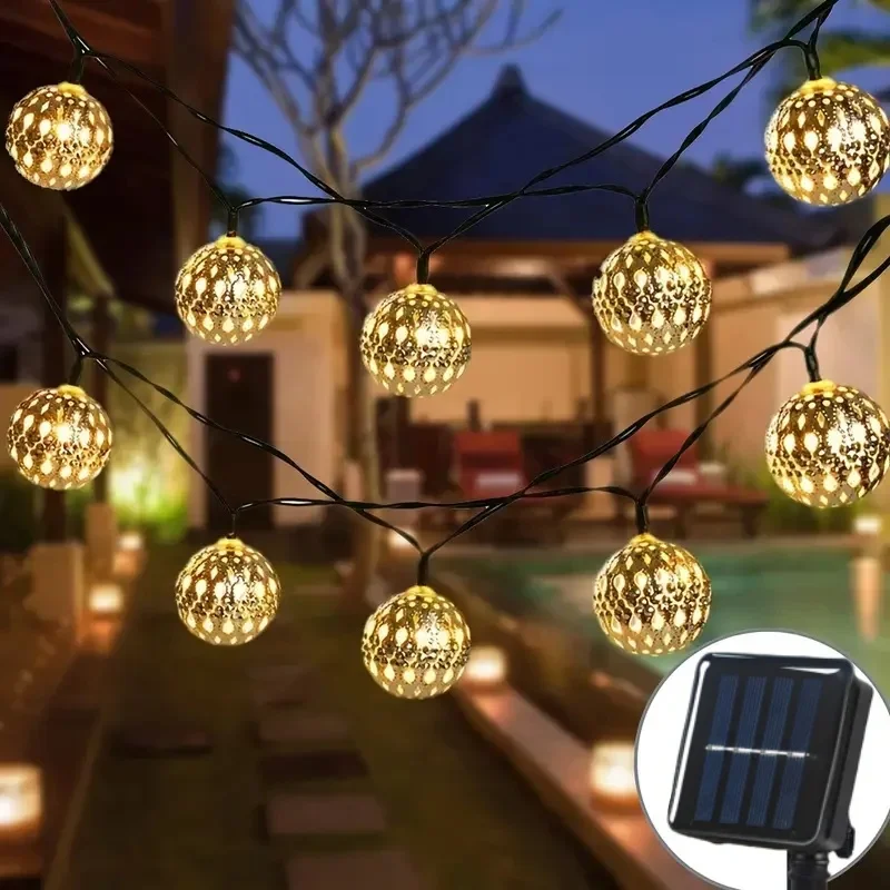Moroccan-Style Solar Lantern Lights - Decorative Outdoor Hanging Lights