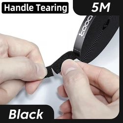 Toocki Tearable Cable Management Organizer for Wires and Accessories (Hand Tear Black 5M)